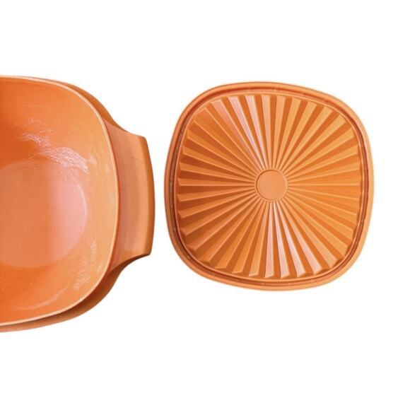 VTG Tupperware Bowls (4) Seal N Serve Harvest Colors 1436 + Orange Kitchen + Lid - Picture 5 of 8